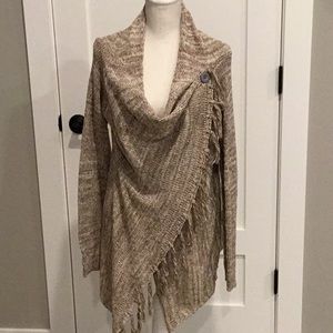 Wrap fringed sweater